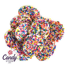 Ashers White Chocolate Nonpareils with Rainbow Seed 8 Pound Box Bulk
